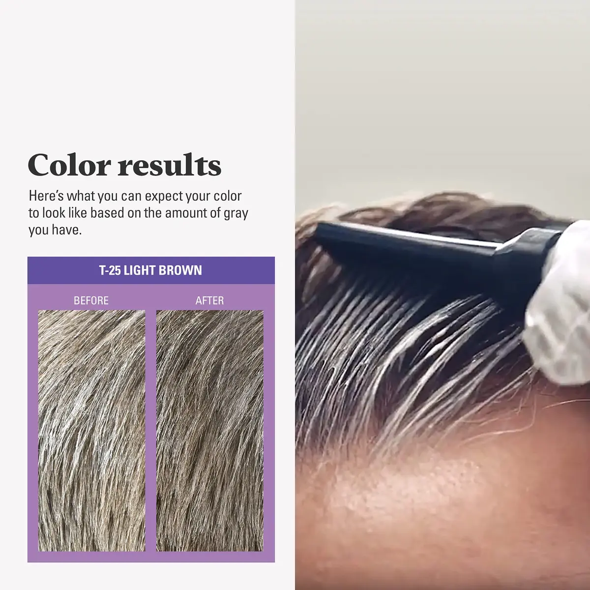Just For Men Touch of Gray Hair Color Light Brown T-25 | Blends Gray for Salt & Pepper Look - view 6