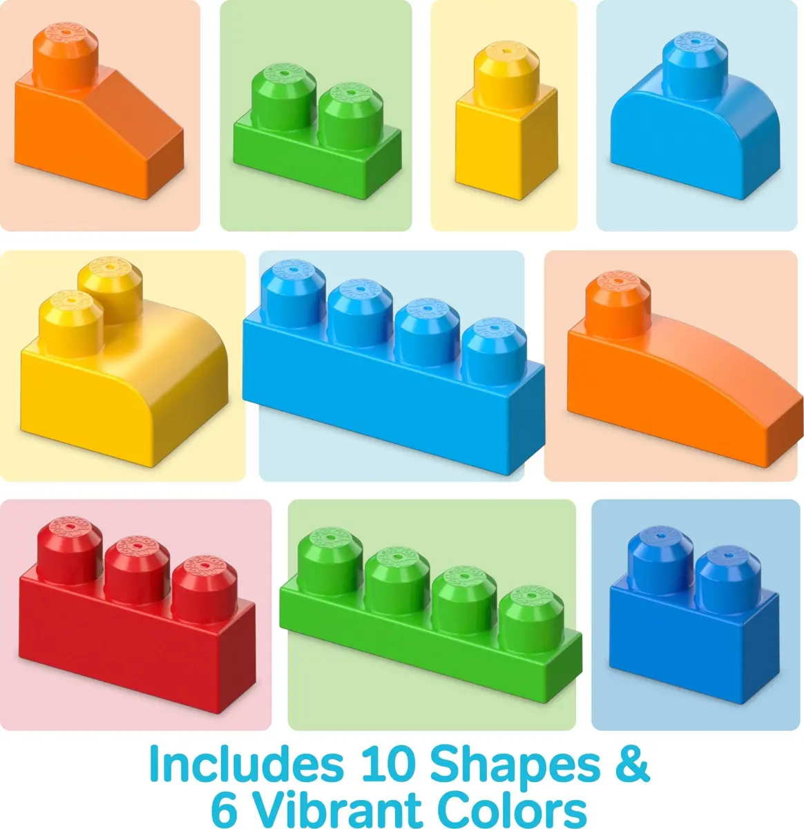 Mega Bloks First Builders Deluxe Building Bag Toddler Block Toys Set, Multicolor 2.27 kg (5 lb) | Educational STEM Toy for Kids Ages 1+ - view 6