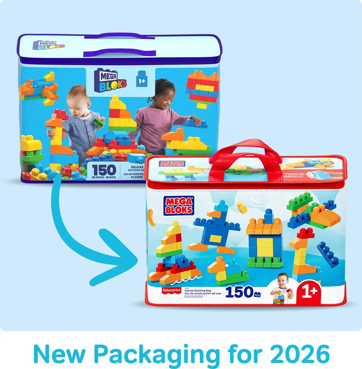 Mega Bloks First Builders Deluxe Building Bag Toddler Block Toys Set, Multicolor 2.27 kg (5 lb) | Educational STEM Toy for Kids Ages 1+ - view 7