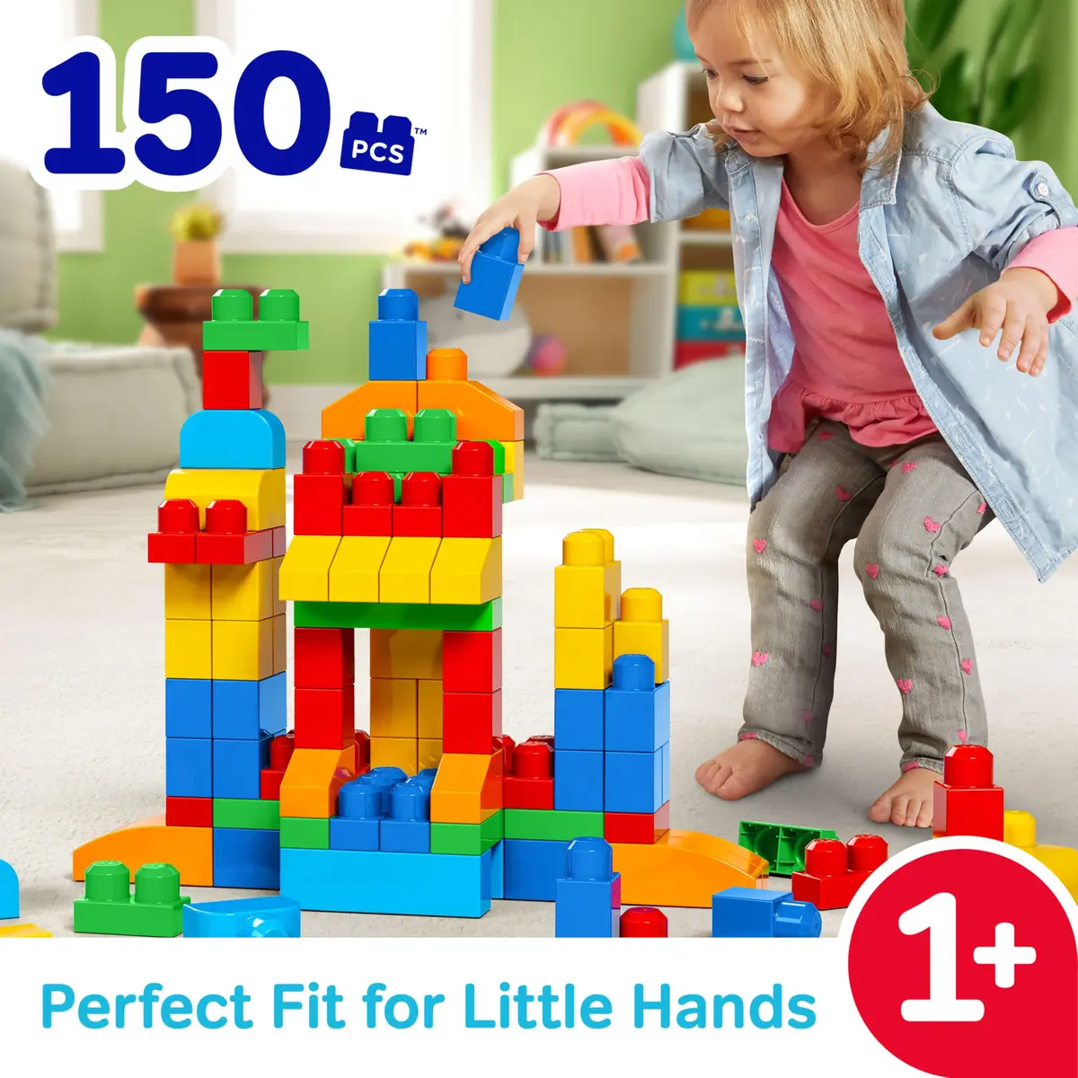 Mega Bloks First Builders Deluxe Building Bag Toddler Block Toys Set, Multicolor 2.27 kg (5 lb) | Educational STEM Toy for Kids Ages 1+ - view 2