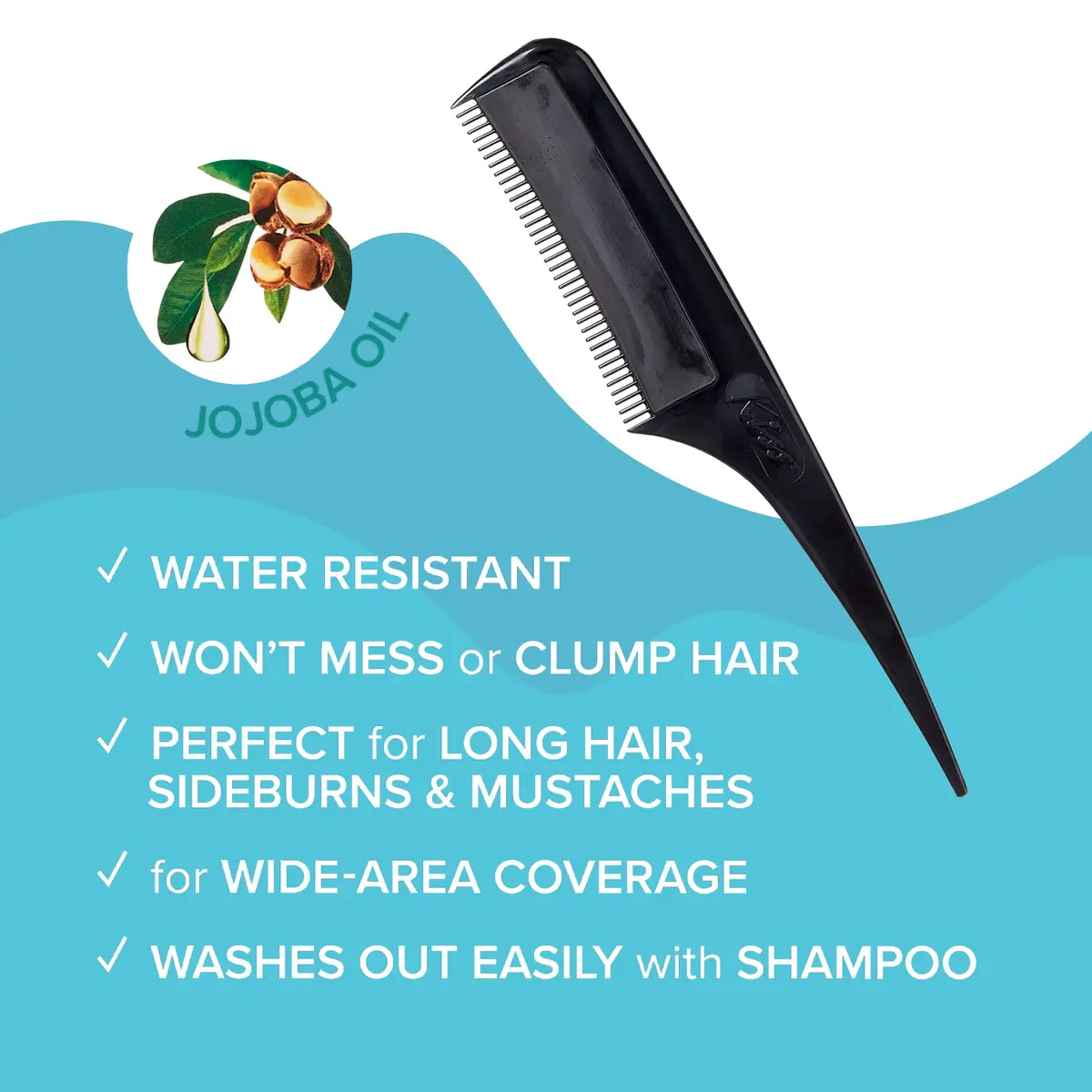 Red by Kiss Quick Cover Root Touch Up Comb Type Water-Resistant Temporary Gray Concealer Cover Up Brush for Hair and Beard (Black) | Instant Gray Coverage - view 3