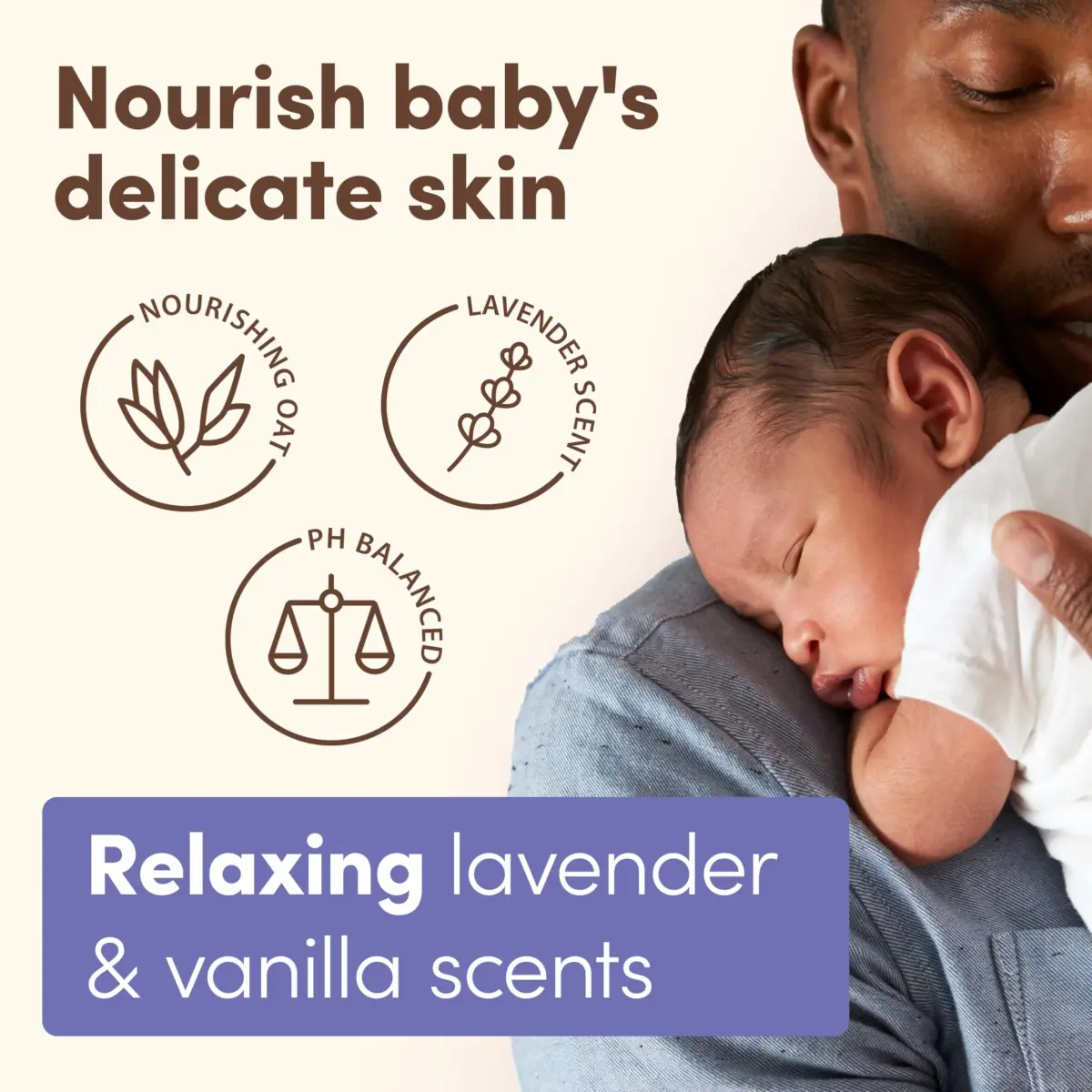 Aveeno Baby Calming Comfort Moisturizing Body Lotion with Lavender & Vanilla, 532ml (18 fl. oz) | Hypoallergenic Formula for Sensitive Skin - view 4