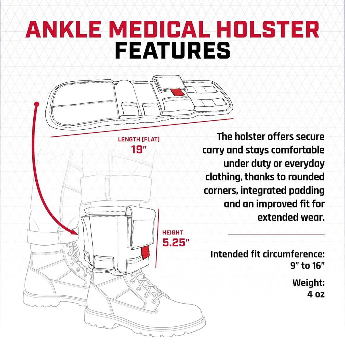 Rescue Essentials Ankle Medical Holster | Compact First Aid Carry for Professionals & Civilians - view 9