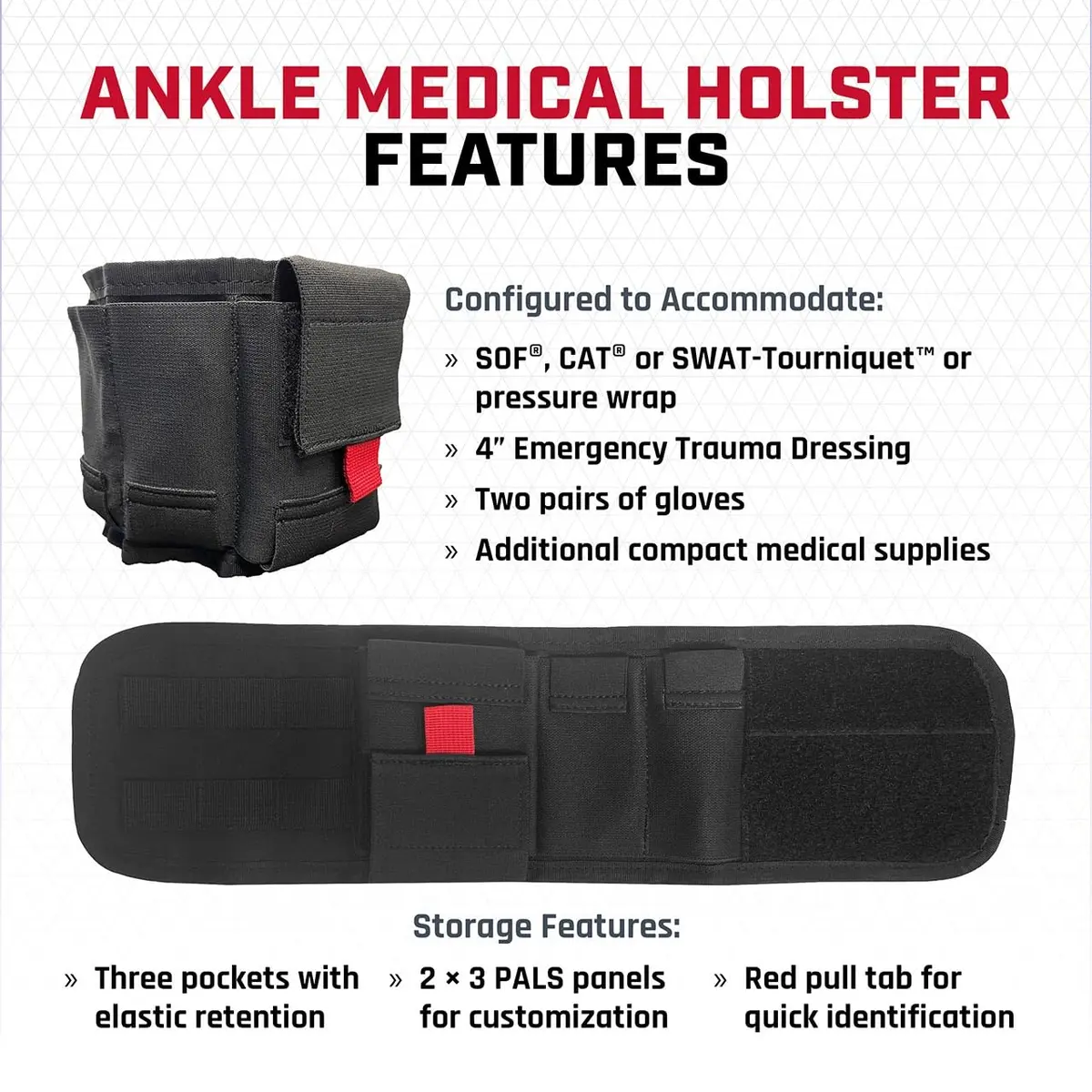 Rescue Essentials Ankle Medical Holster | Compact First Aid Carry for Professionals & Civilians - view 10