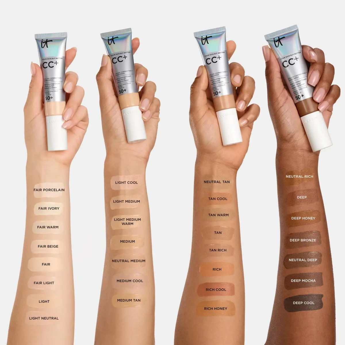IT Cosmetics CC+ Cream SPF 50+ Light (W) 12ml (0.4 fl oz) | Hydrating Anti-Aging Serum & Mineral Sunscreen - view 6