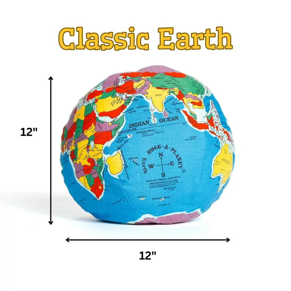 Hugg-A-Planet Pocket Earth with Moon Plush Globe 12in | Educational Toy for Kids & Adults - view 5
