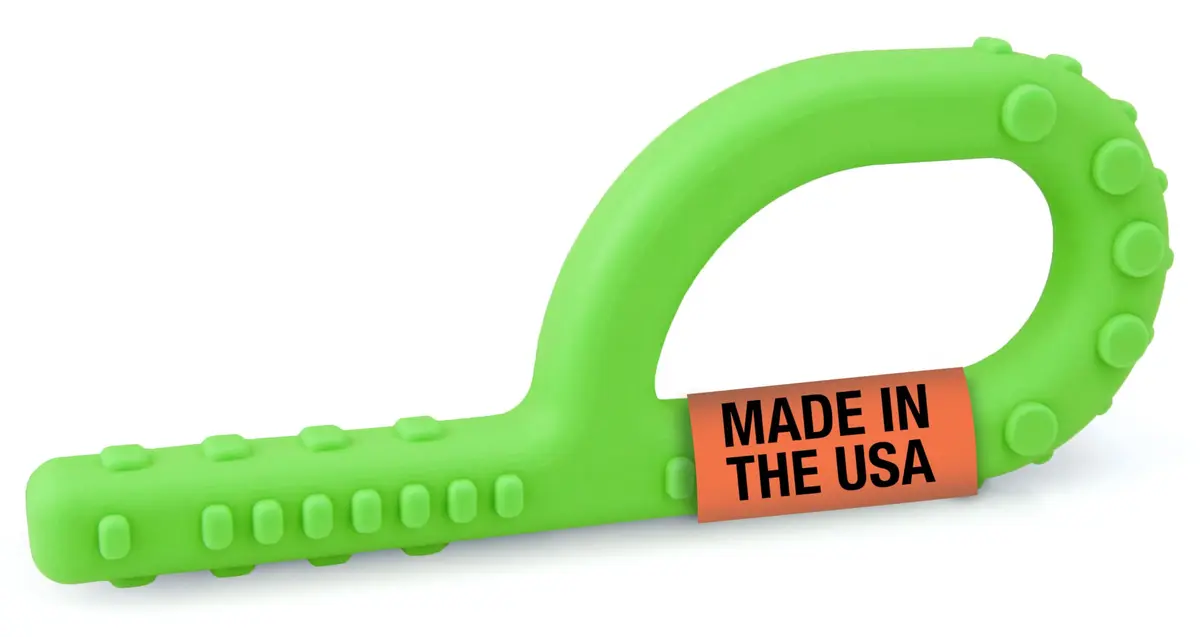 ARK Therapeutic Textured Grabber Sensory Chew XT Firm Lime Green 13cm (5") | Oral Motor Therapy Tool for Autism, ADHD, SPD - main product image