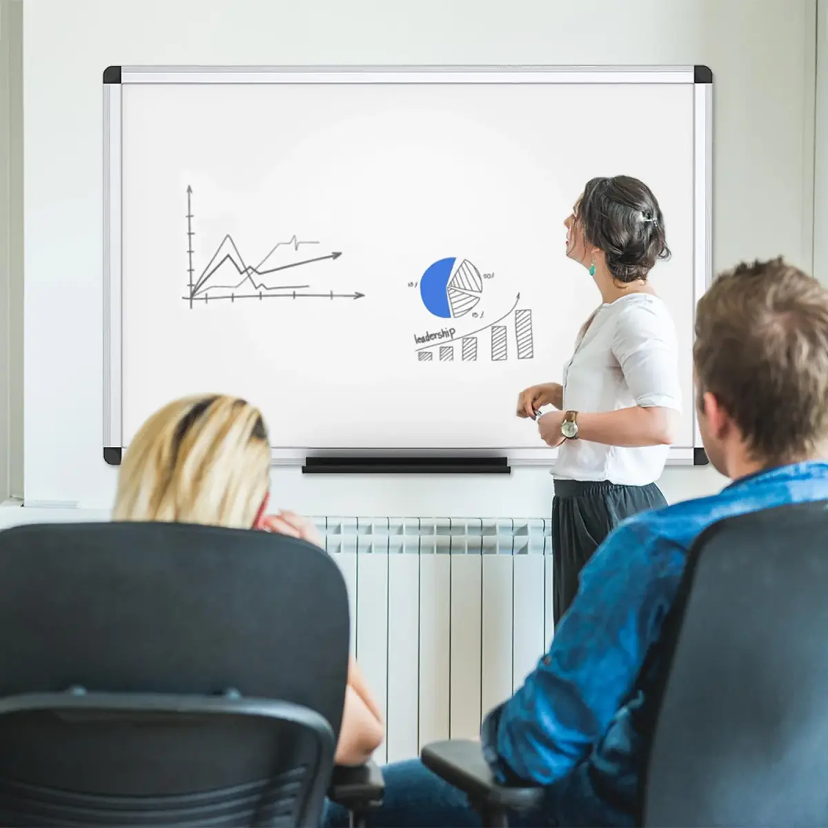 VIZ-PRO Magnetic Dry Erase Board 60 x 45 cm (24 x 18 Inches) | Smooth Writing & Easy Wipe Surface - view 7