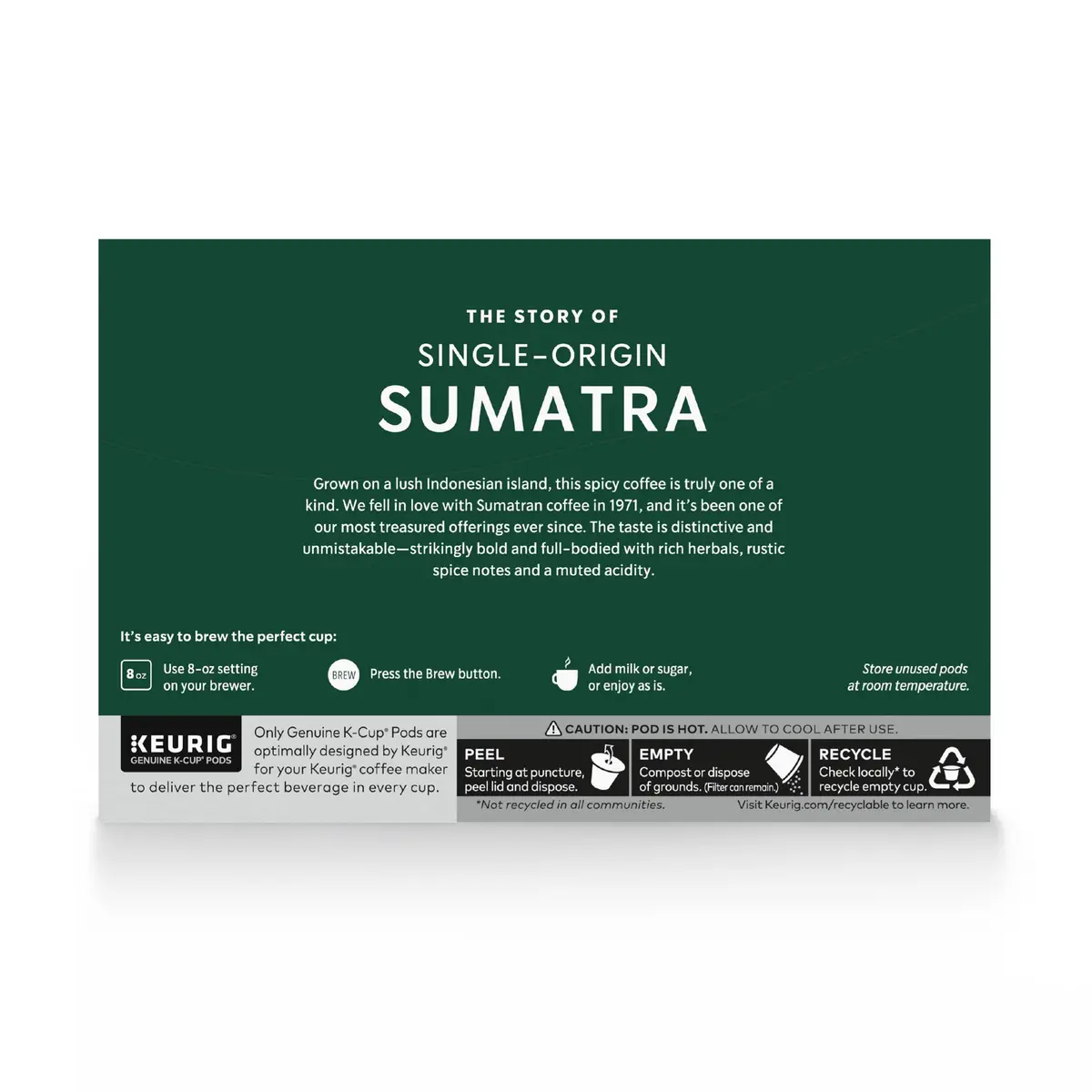 Starbucks K-Cup Coffee Pods, Dark Roast Sumatra | 60 Pods, 100% Arabica, Ethically Sourced - view 8