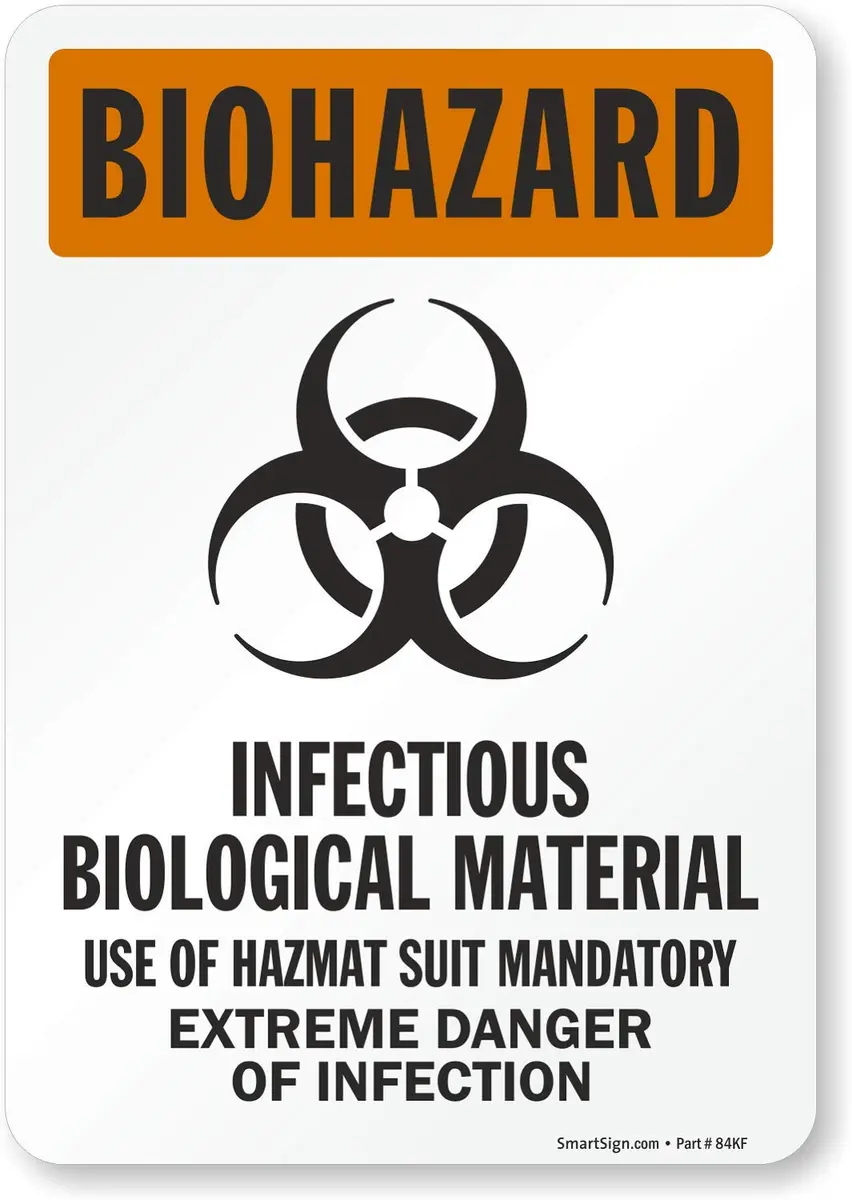 SmartSign Biohazard Infectious Biological Material Label 7" x 10" Laminated Vinyl | Durable OSHA Sign - main product image