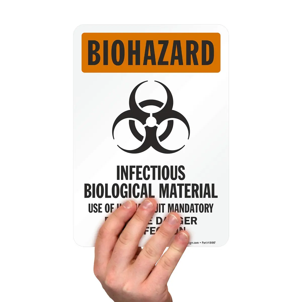 SmartSign Biohazard Infectious Biological Material Label 7" x 10" Laminated Vinyl | Durable OSHA Sign - view 5