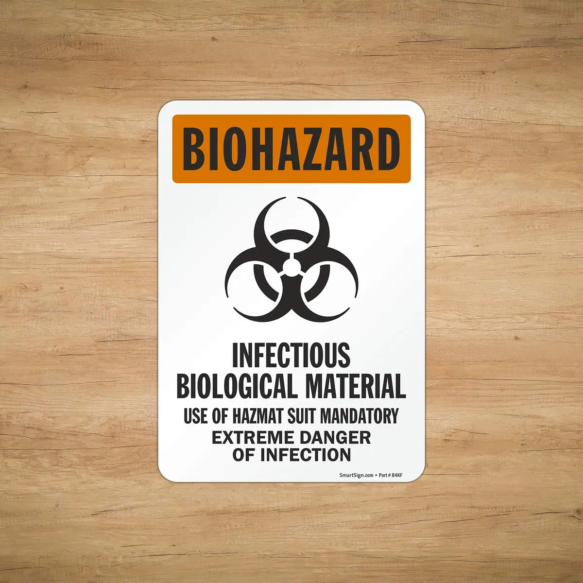 SmartSign Biohazard Infectious Biological Material Label 7" x 10" Laminated Vinyl | Durable OSHA Sign - view 3