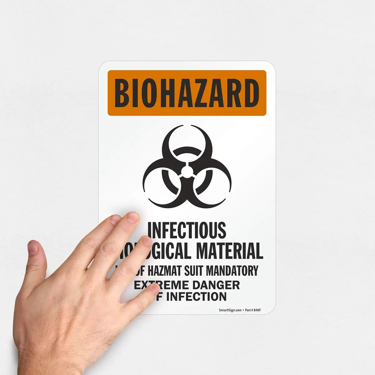 SmartSign Biohazard Infectious Biological Material Label 7" x 10" Laminated Vinyl | Durable OSHA Sign - view 4