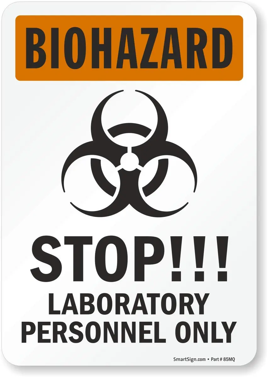 SmartSign Biohazard - Stop!!! Laboratory Personnel Only Label | 7" x 10" Laminated Vinyl - main product image
