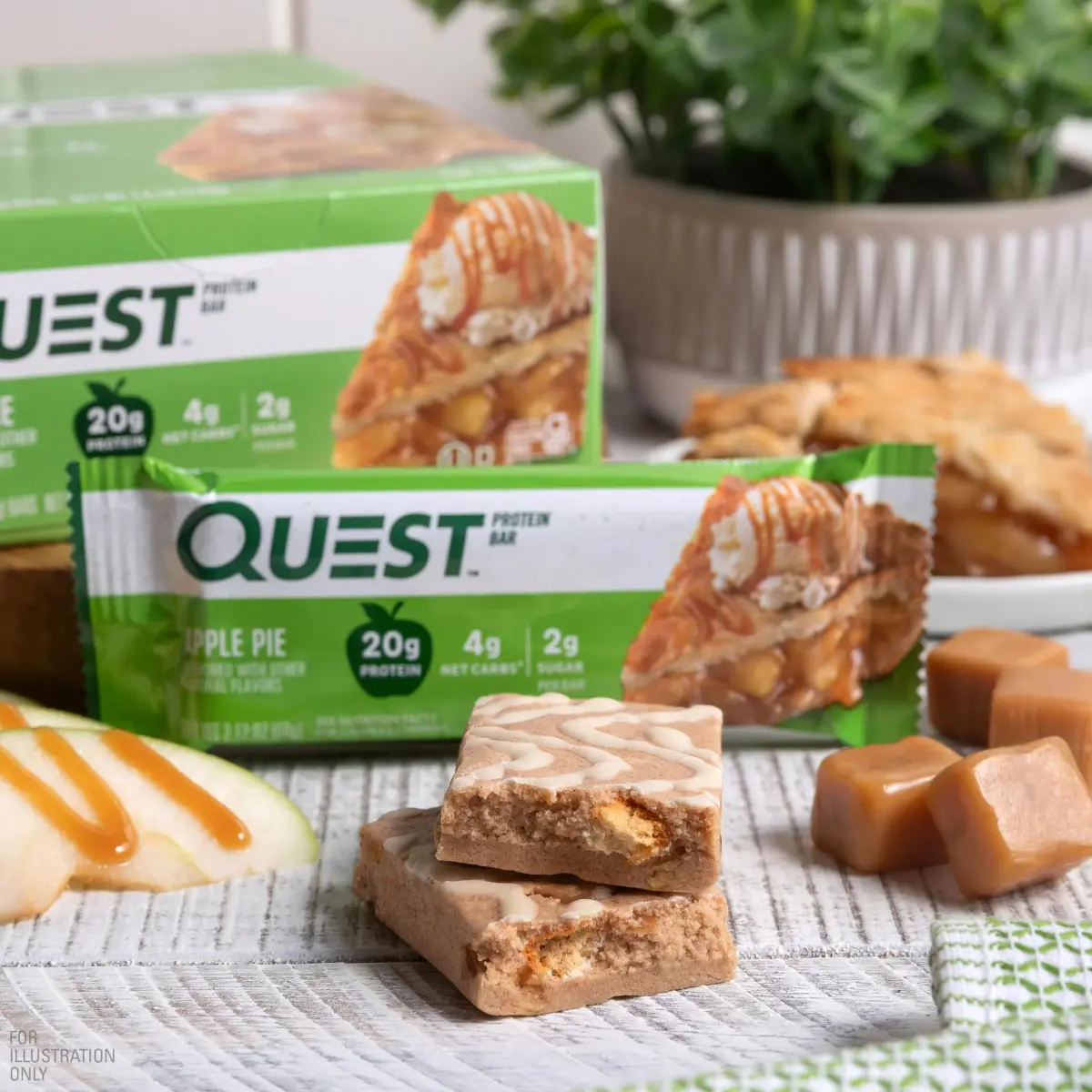 Quest Apple Pie Protein Bar 12 Count (2.12oz each) | 20g Protein, 13g Fiber, 2g Sugar - view 4