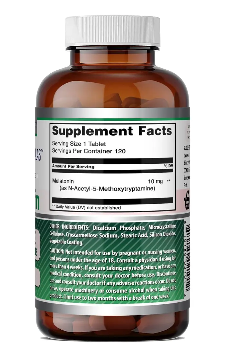 amazing nutrition Melatonin 10 Mg Tablets | Gluten-Free Supplement in USA (120 Count) - view 6