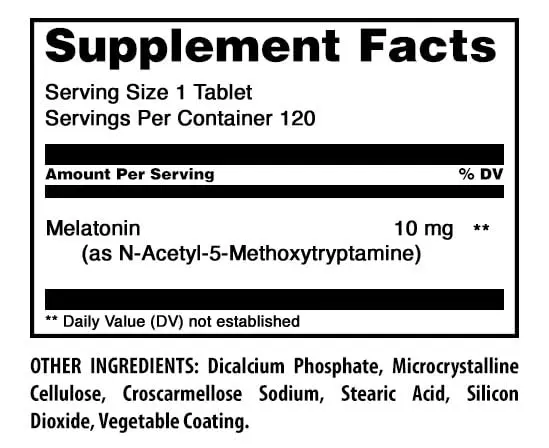 amazing nutrition Melatonin 10 Mg Tablets | Gluten-Free Supplement in USA (120 Count) - view 3