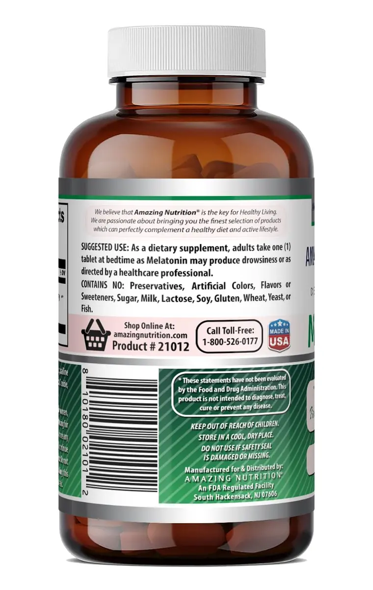 amazing nutrition Melatonin 10 Mg Tablets | Gluten-Free Supplement in USA (120 Count) - view 5