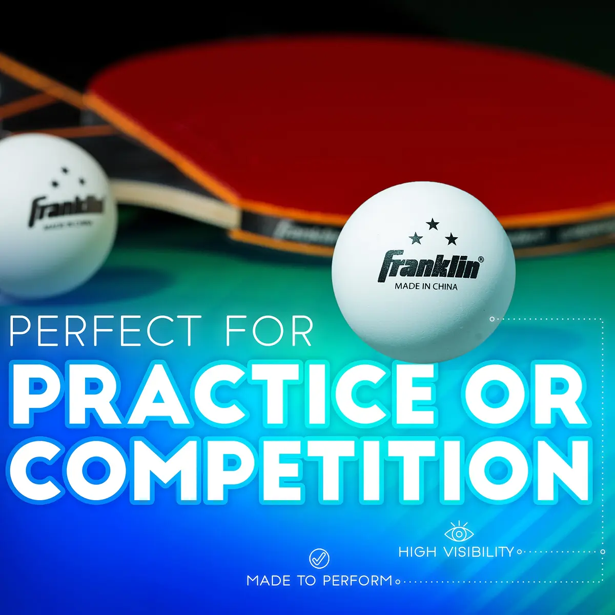 Franklin Sports 3-Star Ping Pong Balls 40mm (6-Pack, White) | Consistent Bounce & Spin for Club Play - view 5