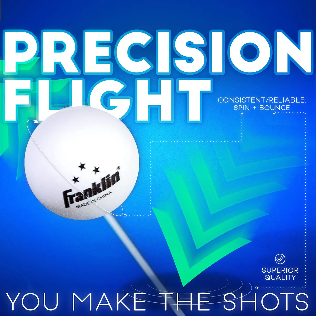 Franklin Sports 3-Star Ping Pong Balls 40mm (6-Pack, White) | Consistent Bounce & Spin for Club Play - view 3