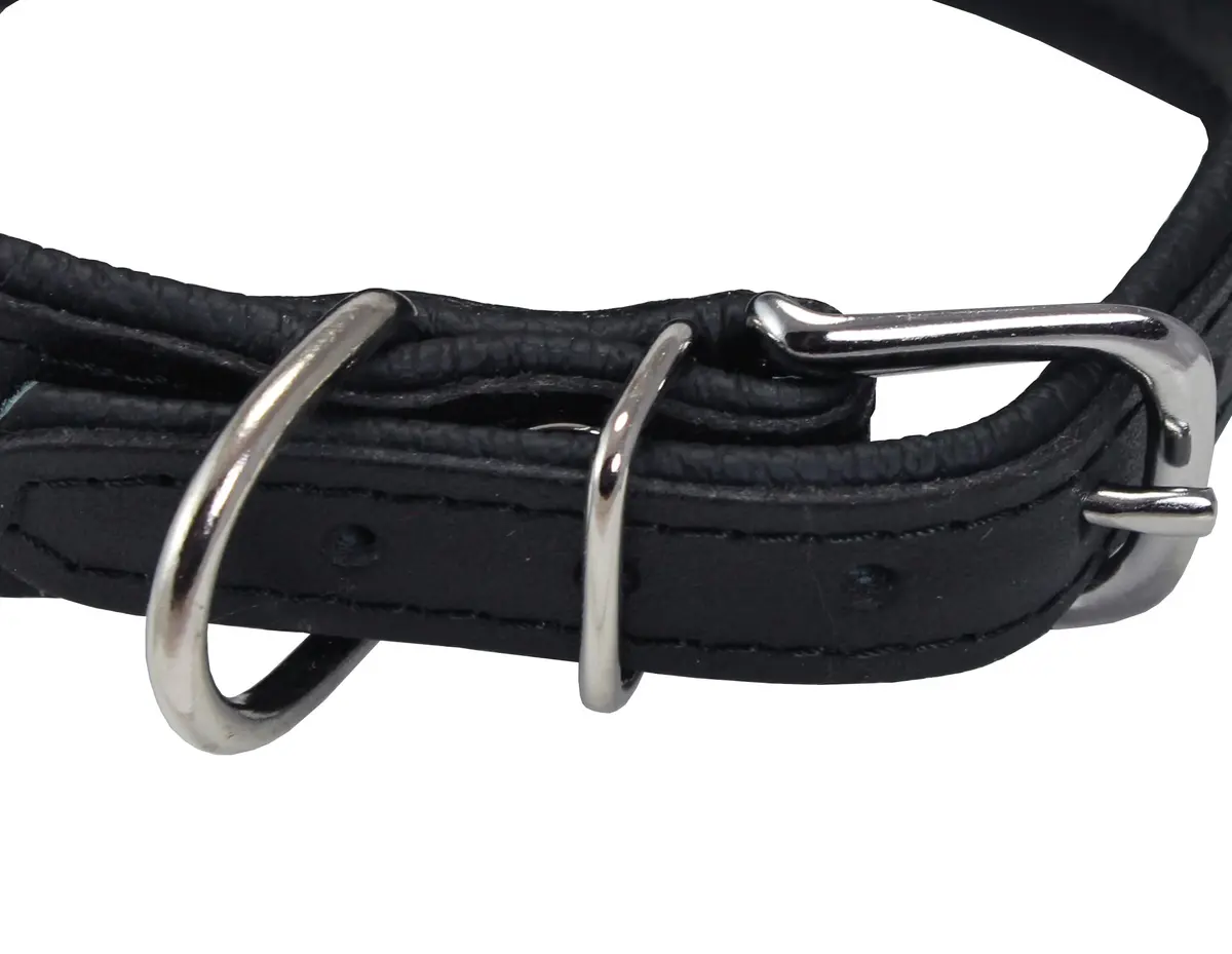 Dogs My Love Real Leather Extra Wide Padded Tapered Dog Collar 16.75"-20" Neck | Durable & Comfortable - view 4