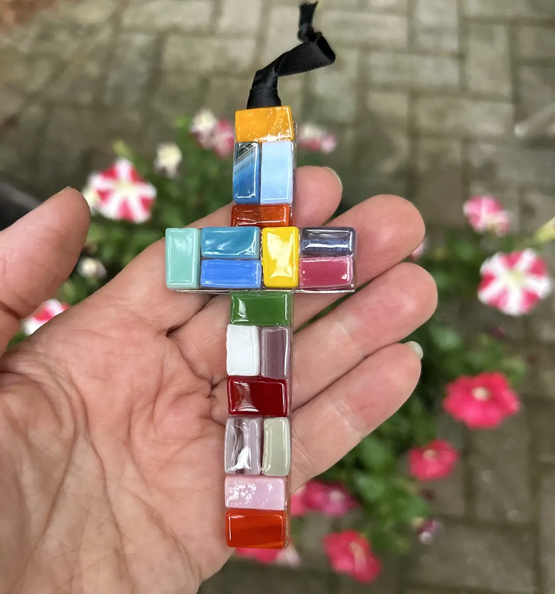 The Grandparent Gift Handmade Mosaic Confirmation Cross for Girls or Boys | 4" Keepsake with Confirmation Sentiment - view 8