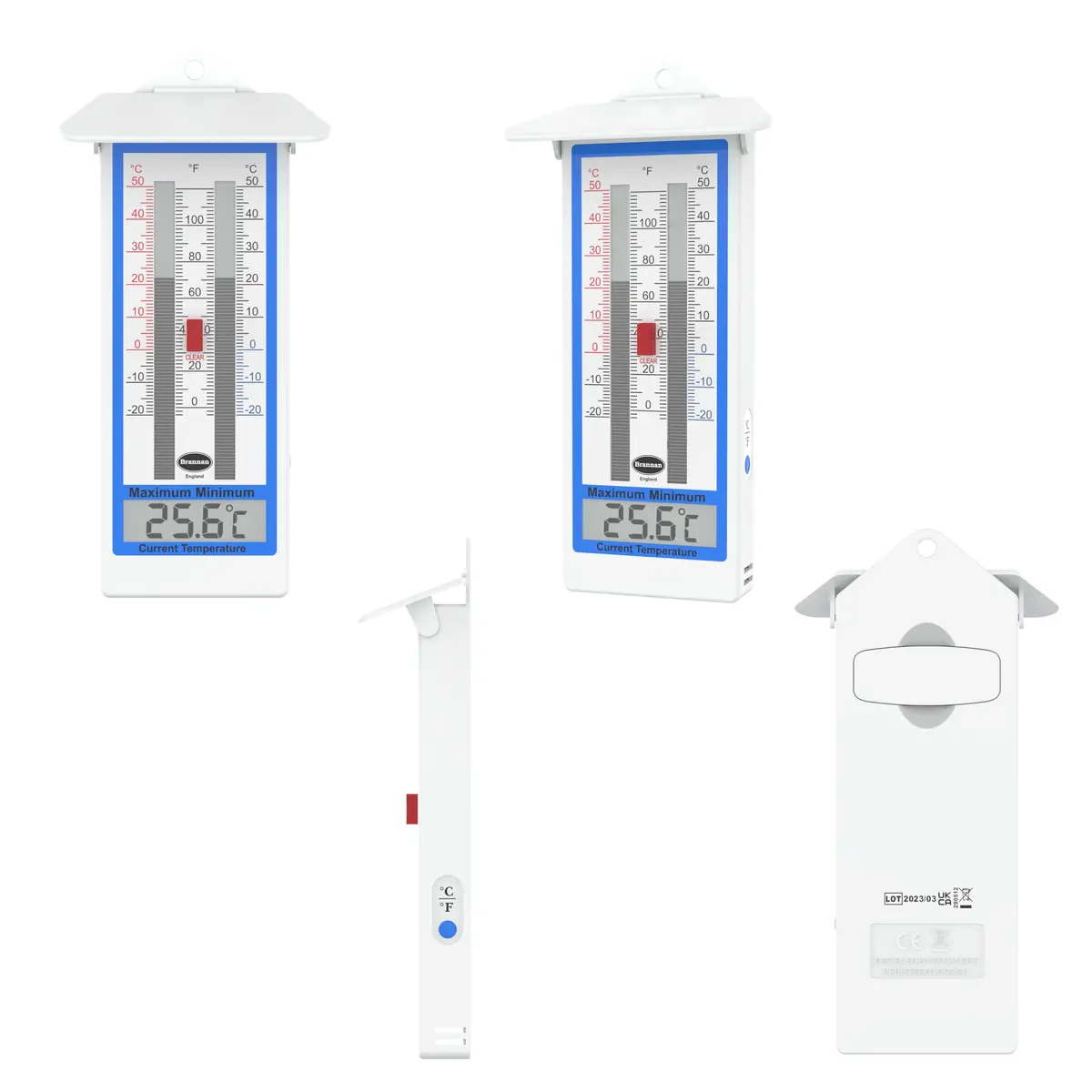 Brannan Digital Greenhouse Thermometer Max Min | 20.3cm x 10cm x 3cm (8in x 4in x 1.2in) - view 2