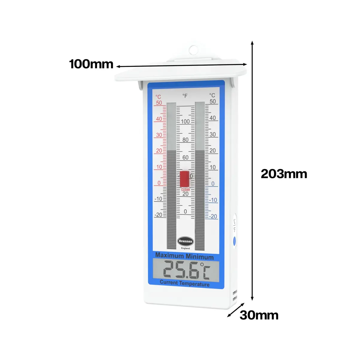 Brannan Digital Greenhouse Thermometer Max Min | 20.3cm x 10cm x 3cm (8in x 4in x 1.2in) - view 3