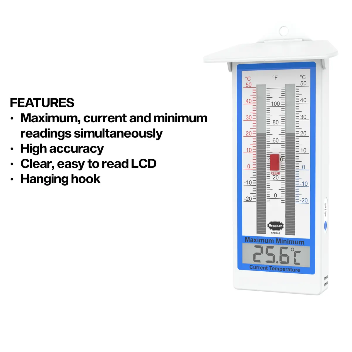 Brannan Digital Greenhouse Thermometer Max Min | 20.3cm x 10cm x 3cm (8in x 4in x 1.2in) - view 4