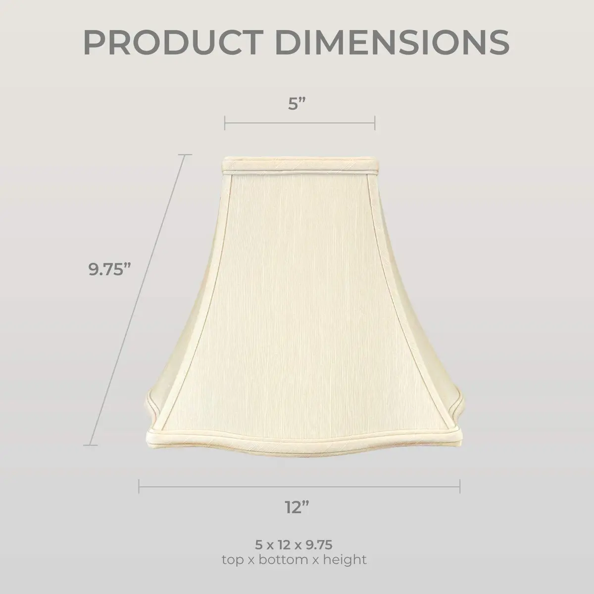 Royal Designs Fancy Square Bell Lamp Shade - Beige - 5 x 12 x 9.75 | Classic design for modern & transitional decor - view 6