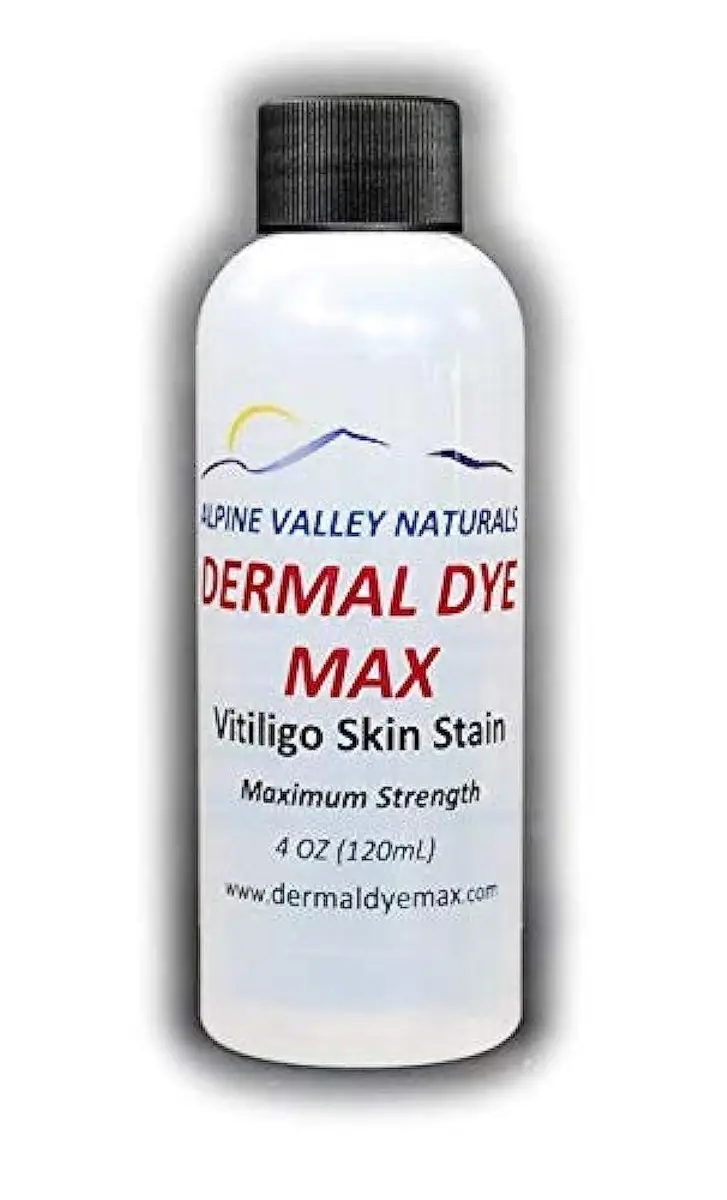 Dermal Dye Max Vitiligo Skin Stain Liquid 120ml (4 Fl Oz) | Waterproof Skin Darkening for Patches - main product image