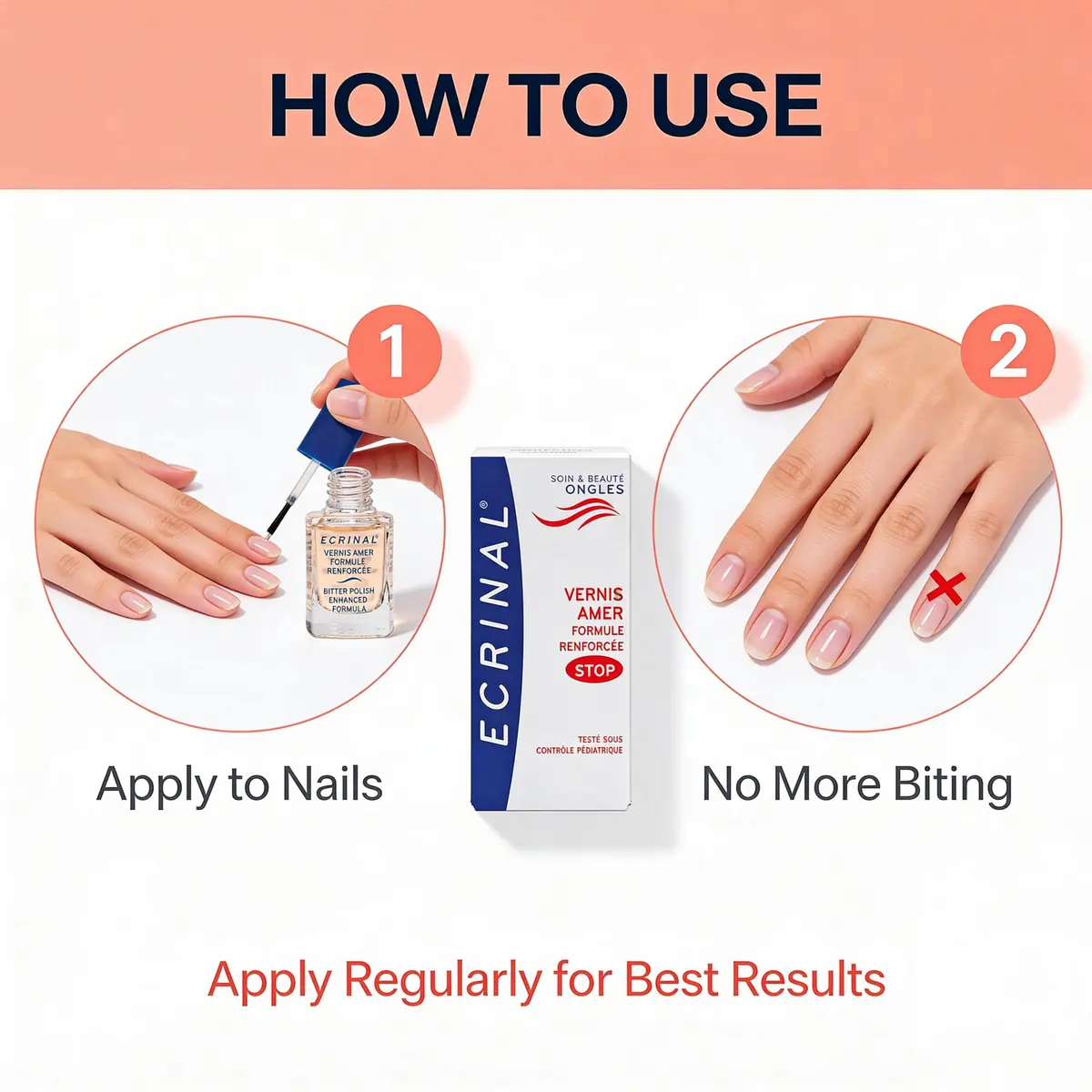 Ecrinal Bitter Polish for Nails 0.34 Fl Oz | Prevents Nail Biting & Thumb Sucking - view 5