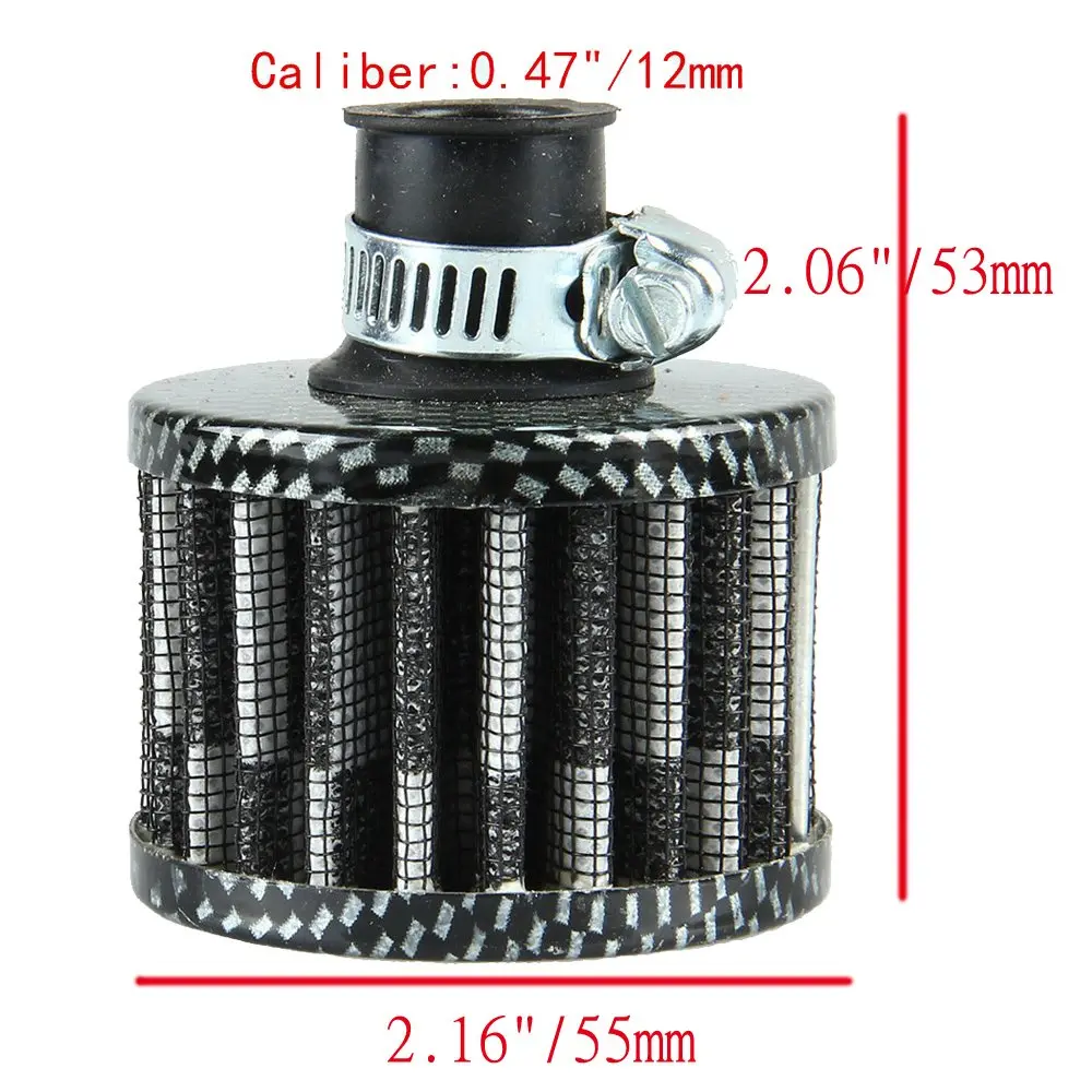 ESUPPORT Universal 12mm Mini Cone Cold Air Intake Filter | Turbo Vent Breather for Car - view 2