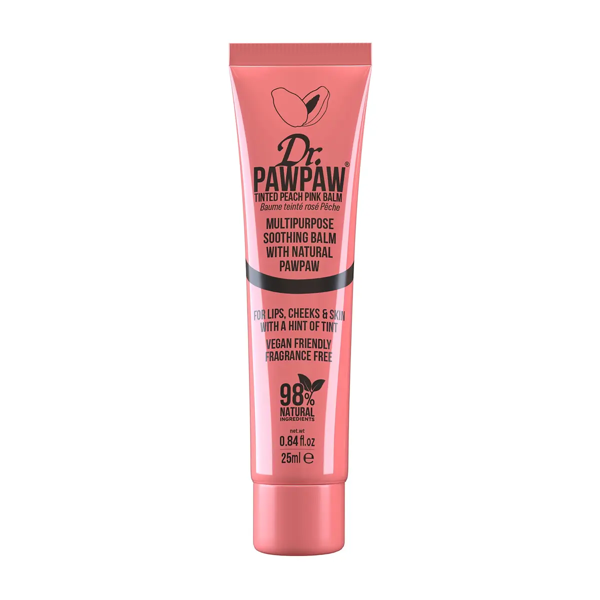 Dr. PAWPAW ORIGINAL BALM Tinted Peach Pink 0.84oz | Multi-Purpose Lip & Cheek Tint for Sensitive Skin - main product image