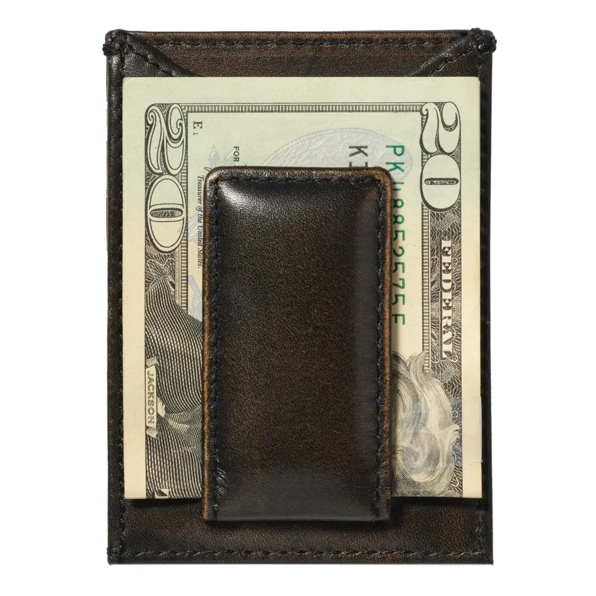 House of Jack Co. Skull Magnetic Money Clip Wallet 3.6cm (1.4in) | Full Grain Leather - view 6