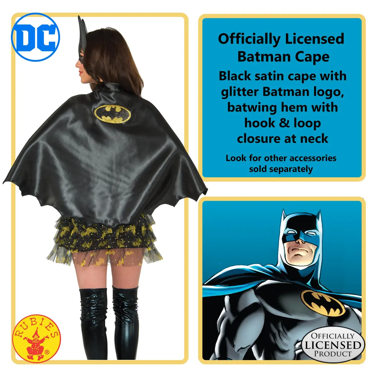 Rubies Costume Co Cape Batgirl | Official Licensed Superhero Cape for Women - view 2
