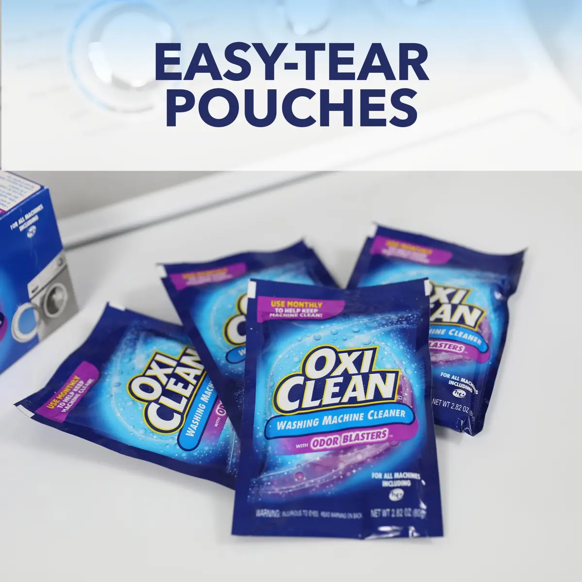 OxiClean Washing Machine Cleaner with Odor Blasters, 4 Count Pouches | Cleans Residues & Eliminates Odors - view 3