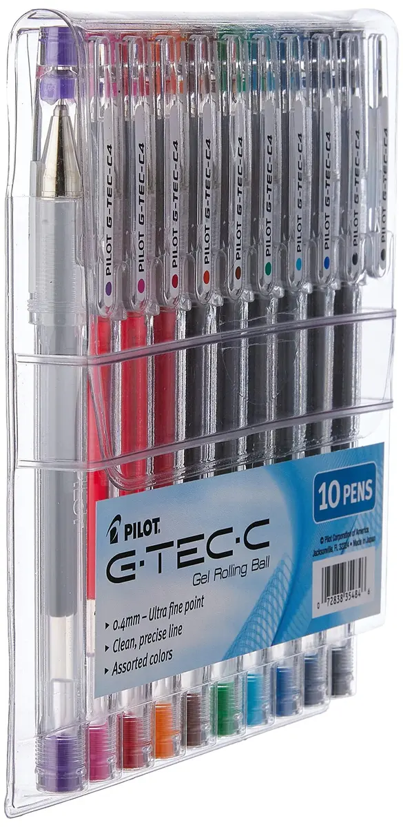 PILOT G-Tec-C Gel Ink Rollerball Pens Ultra Fine Point 0.4mm Assorted Colors 10-Pack Pouch | Smooth Ink Flow Writing Instrument - view 2