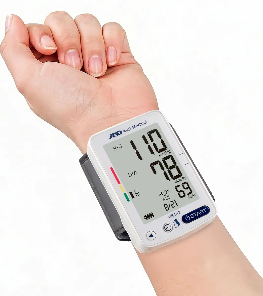 A&D Medical UB-543 Wrist Blood Pressure Monitor for Home Use | Accurate Multi-User Wrist BP Device - view 2