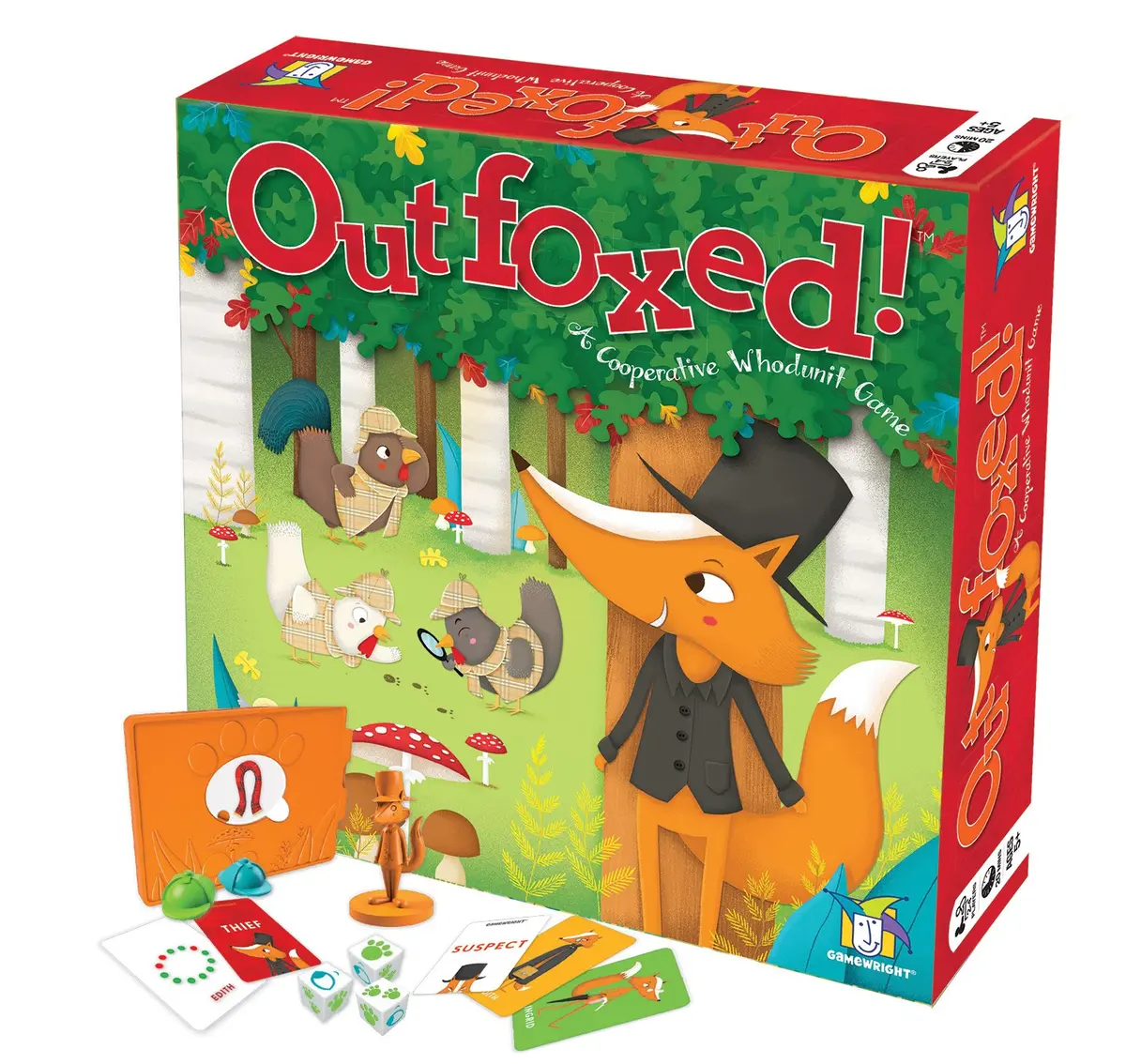 Gamewright Outfoxed! Cooperative Whodunit Board Game for Kids Ages 4-8, 4 Players | Educational Logic and Deduction Skills - main product image