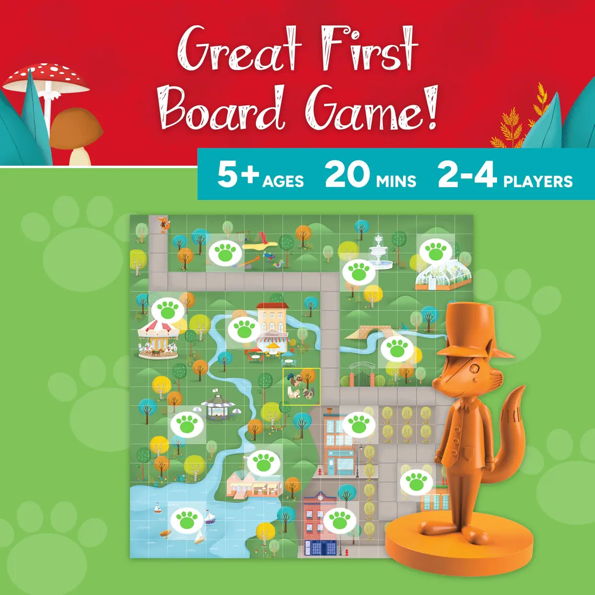 Gamewright Outfoxed! Cooperative Whodunit Board Game for Kids Ages 4-8, 4 Players | Educational Logic and Deduction Skills - view 6