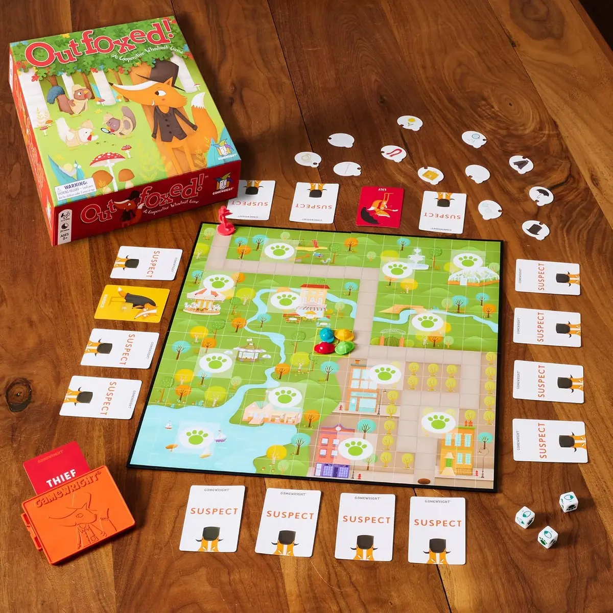 Gamewright Outfoxed! Cooperative Whodunit Board Game for Kids Ages 4-8, 4 Players | Educational Logic and Deduction Skills - view 7