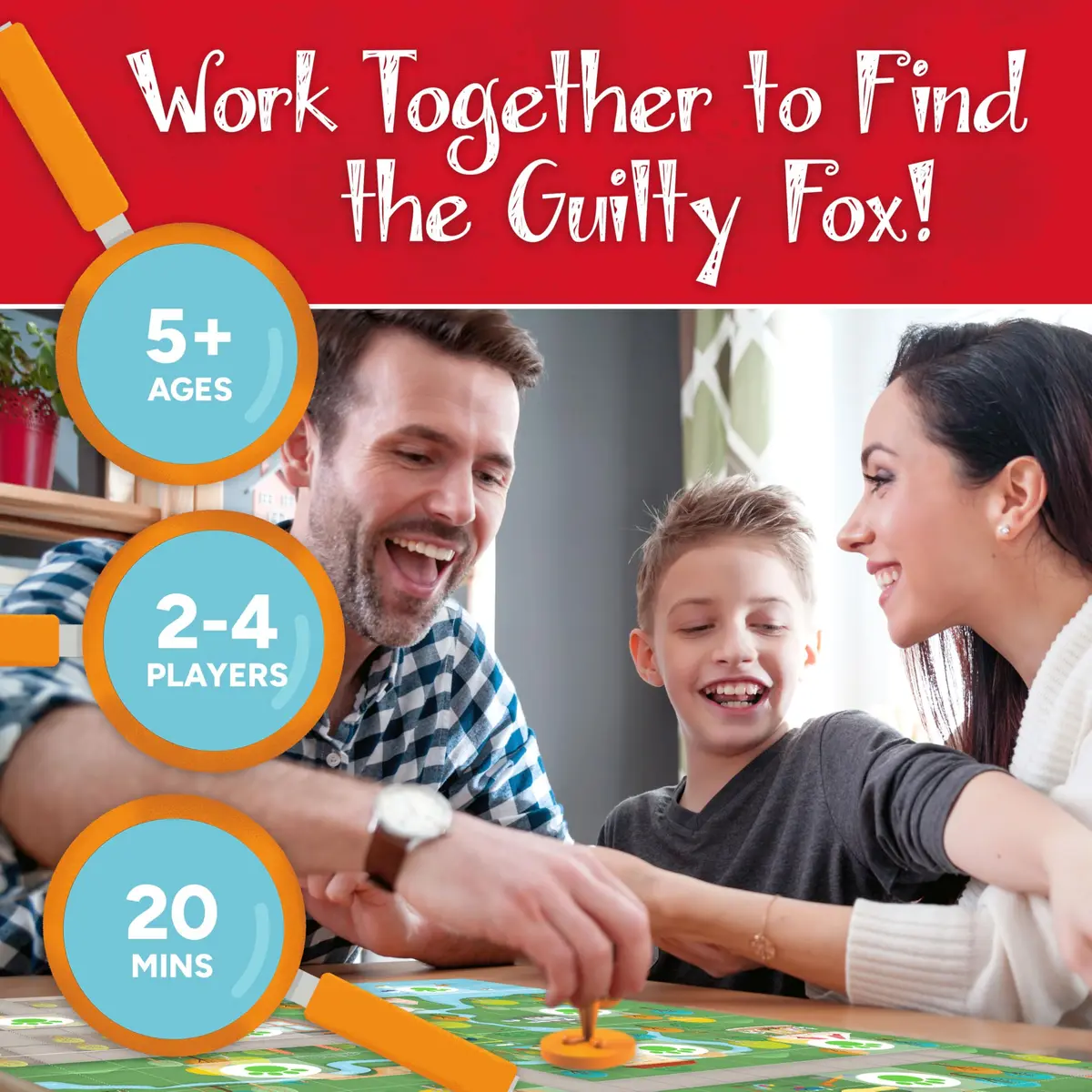 Gamewright Outfoxed! Cooperative Whodunit Board Game for Kids Ages 4-8, 4 Players | Educational Logic and Deduction Skills - view 2