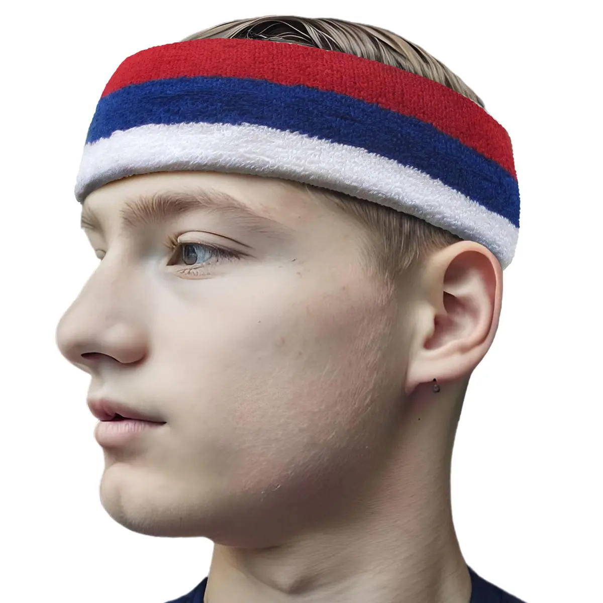 COUVER HB210 3 Striped Wide Basketball Headband | Heavy Sweat Absorption & Breathable Fit (70-120 chars) - main product image