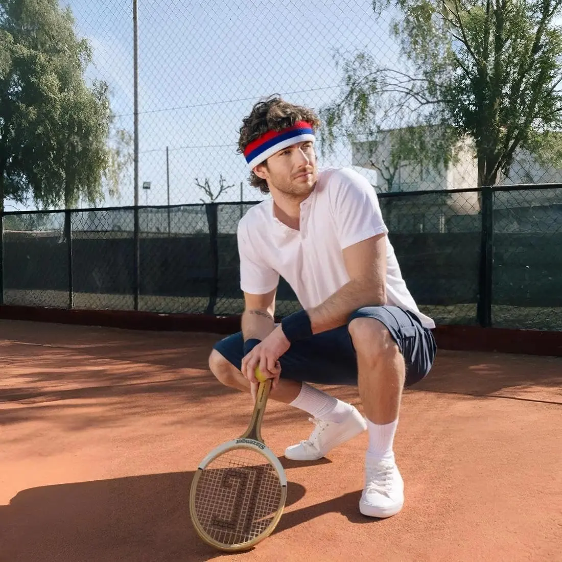 COUVER HB210 3 Striped Wide Basketball Headband | Heavy Sweat Absorption & Breathable Fit (70-120 chars) - view 3