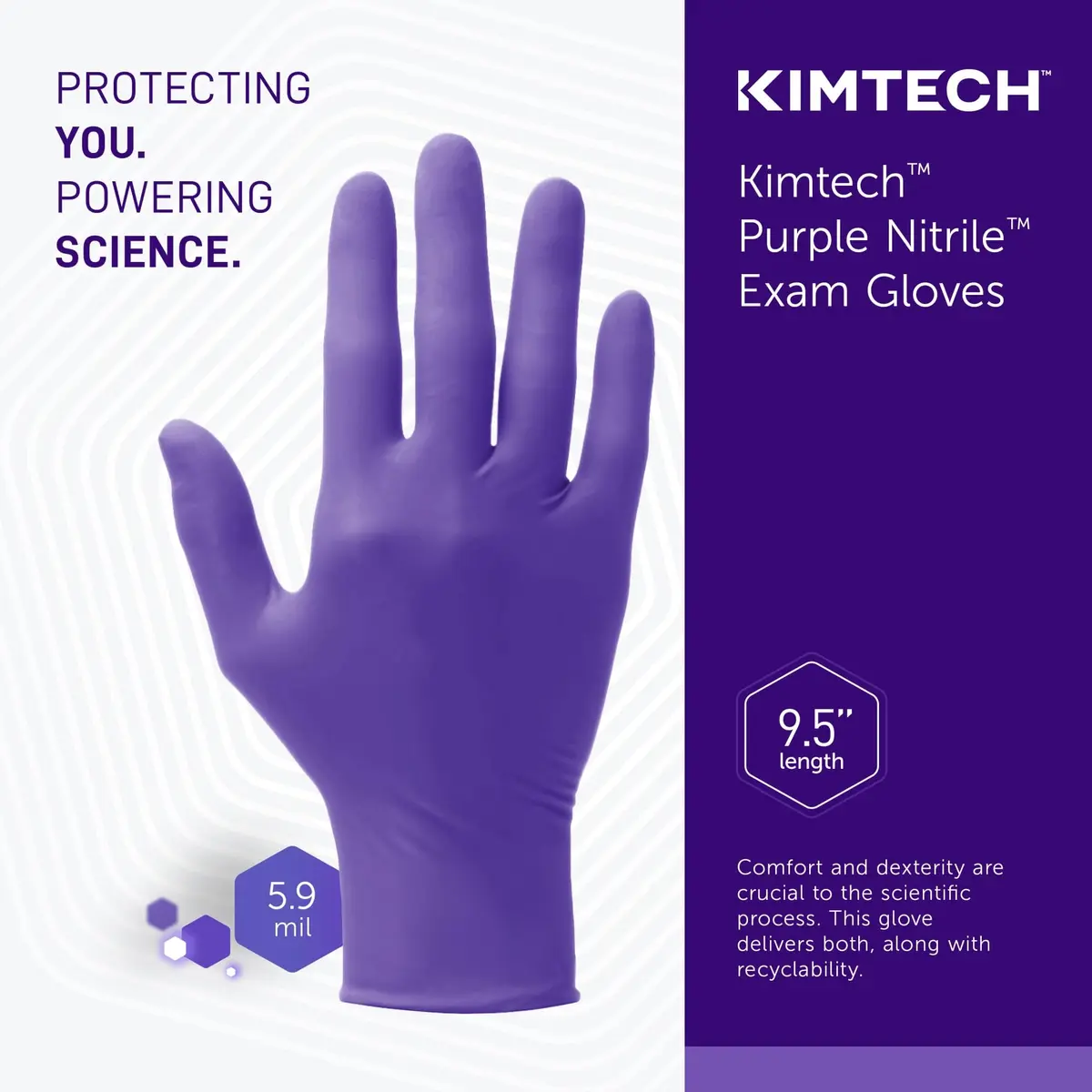 Kimberly-Clark Nitrile Gloves X-Large Purple 90-Count | Chemical Resistant, Powder-Free, Textured Fingertips - view 4