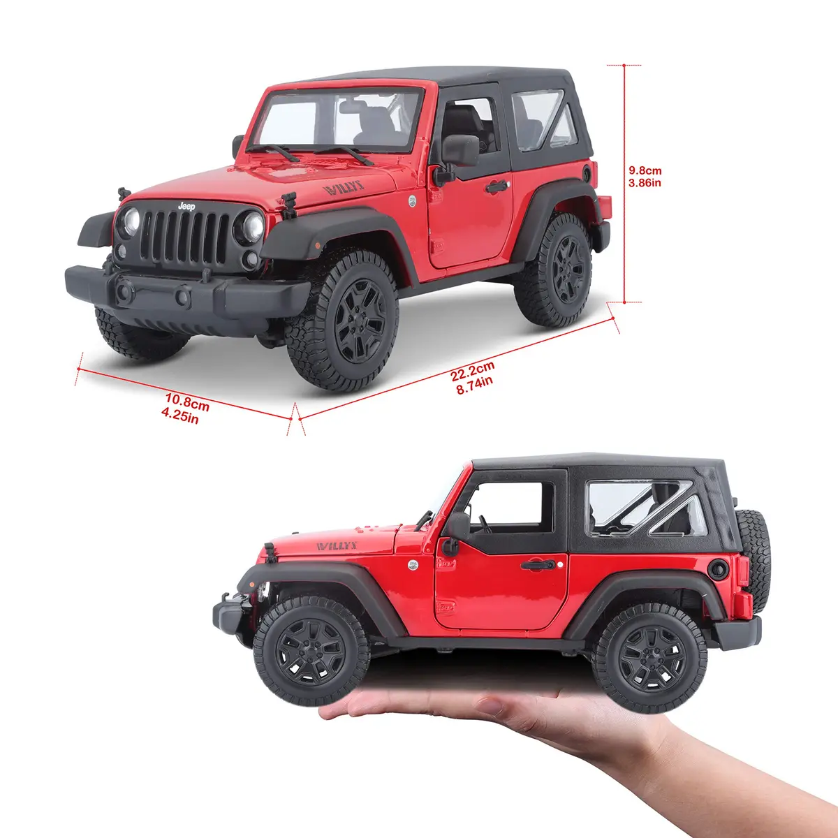 Maisto 1:18 Diecast Vehicle 2014 Jeep Wrangler | Highly Detailed Collectible Model - view 4
