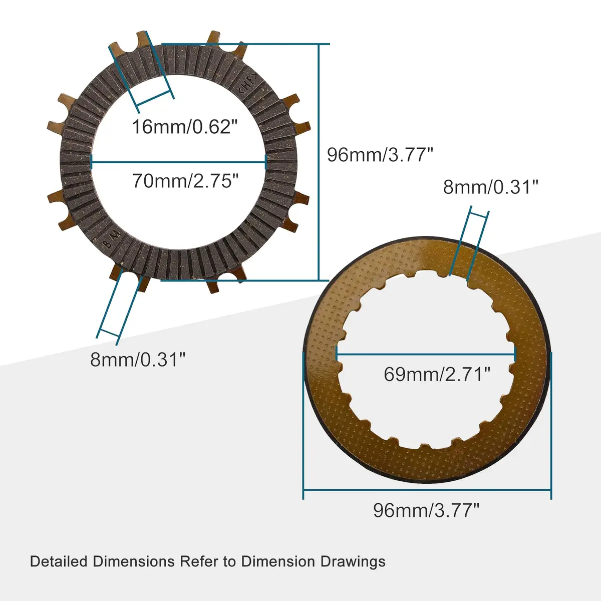 GOOFIT Single-Automatic Clutch Plate 97mm x 70mm x 16mm | For 50cc-125cc ATVs, Dirt Bikes, Go Karts - view 2