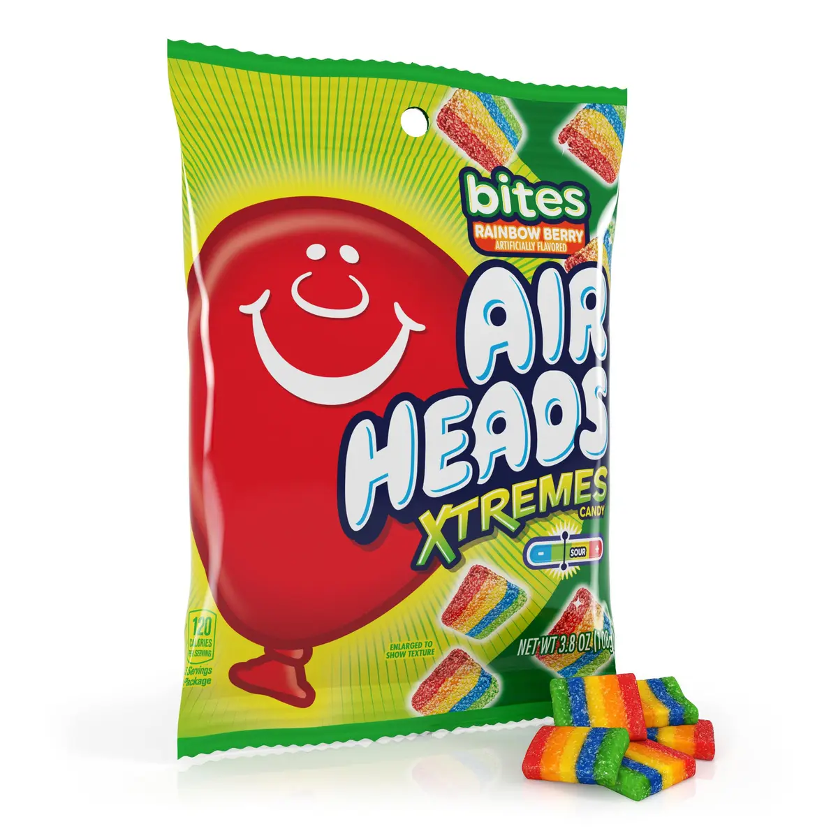 Airheads Xtremes Candy Bites, Rainbow Berry, 3.8 Ounce (12-Pack) | Fruity Sour Chewy Candy for Kids & Adults - main product image
