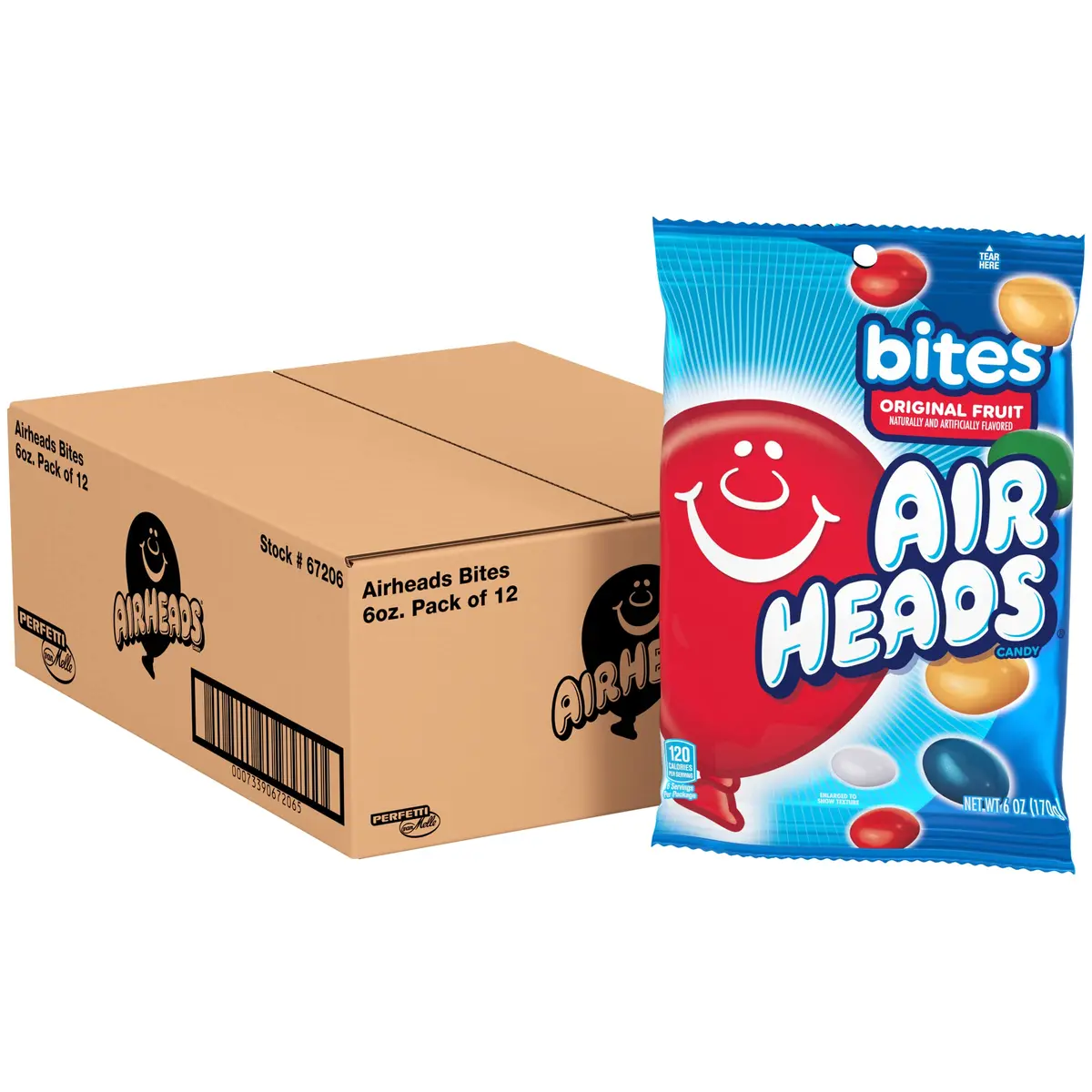Airheads Candy Bites, Assorted Fruit Flavors, 6 Oz | Fruity Chewy Nut-Free Snack - main product image